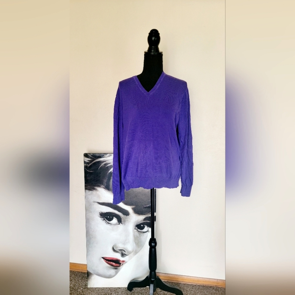 Banana Republic Silk Cashmere Sweater Purple washed size L